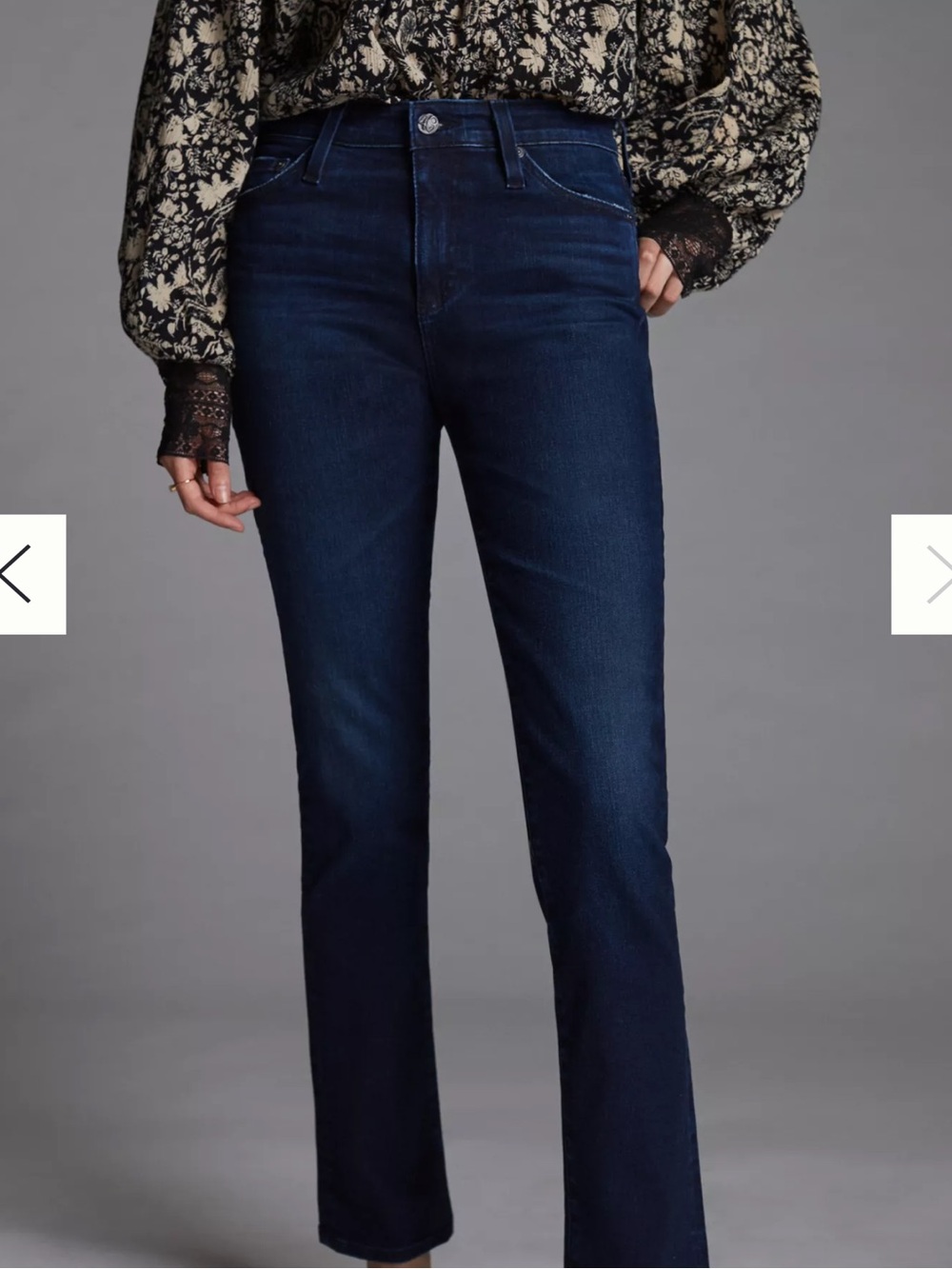 Anthropologie AG Stevie Slim Straight Jeans in Deep Indigo sz 26R